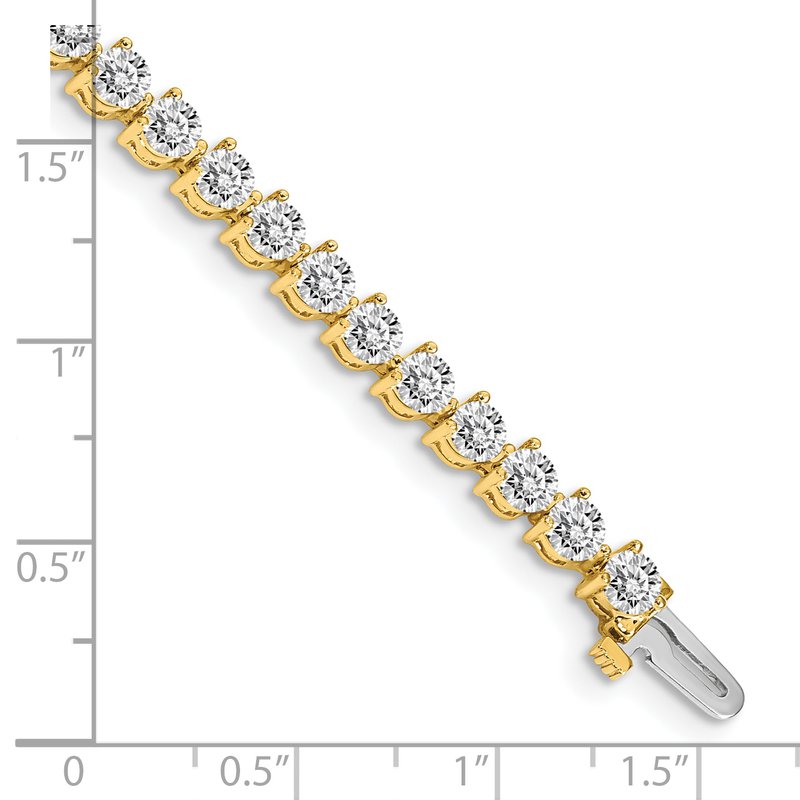 14k Complete 7 carat Round VS Diamond 3-prong 7 inch Tennis Bracelet