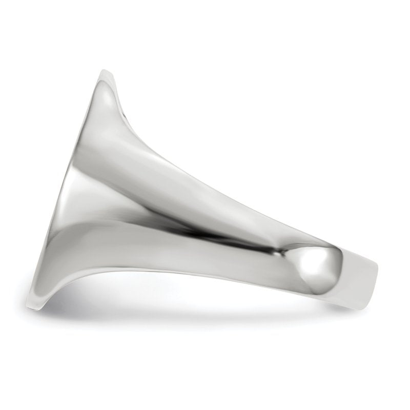 14k White Gold 15.0x18.5mm Closed Back Mens Signet Ring