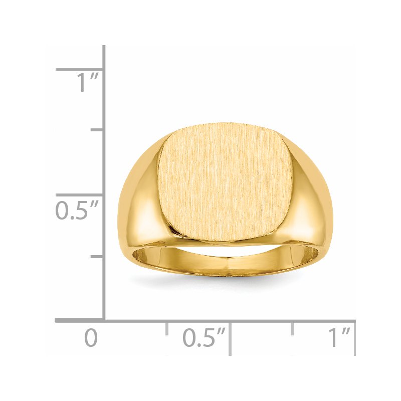 14k 15.5x14.0mm Closed Back Mens Signet Ring