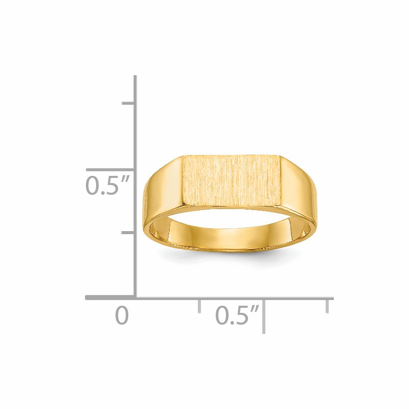 14k 10.5x5.5mm Closed Back Signet Ring
