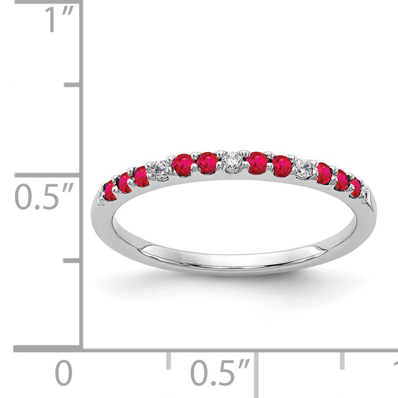 14k White Gold Diamond and Emerald Band