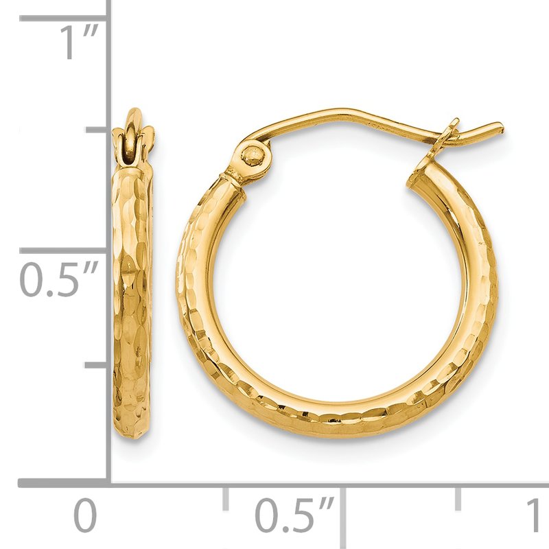 10K D/C Hinged Hoop Earrings