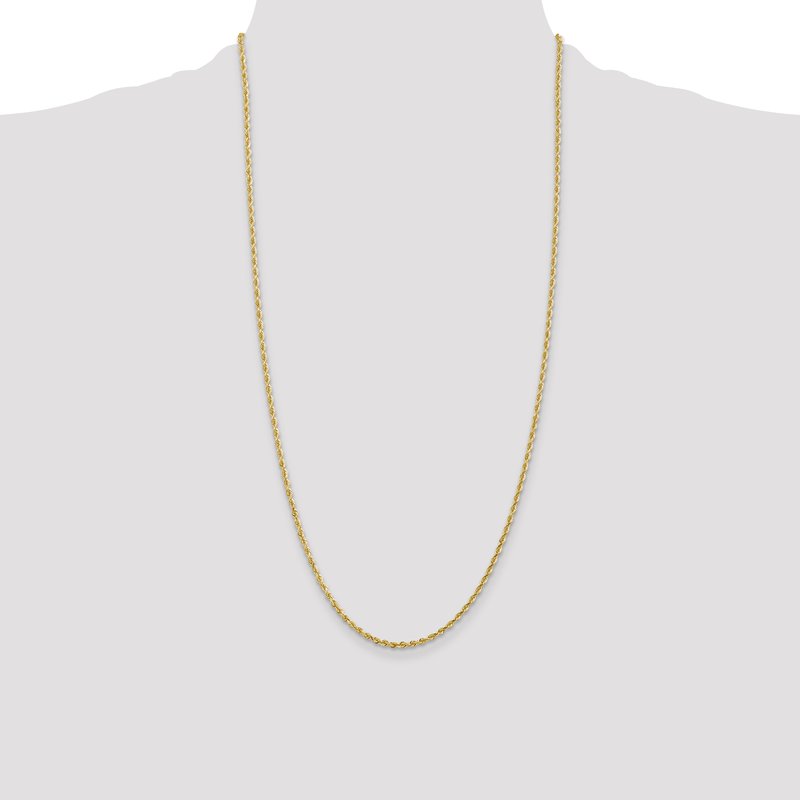 14K 10 Inch 2.25mm Diamond-cut Quadruple Rope Lobster Clasp Anklet