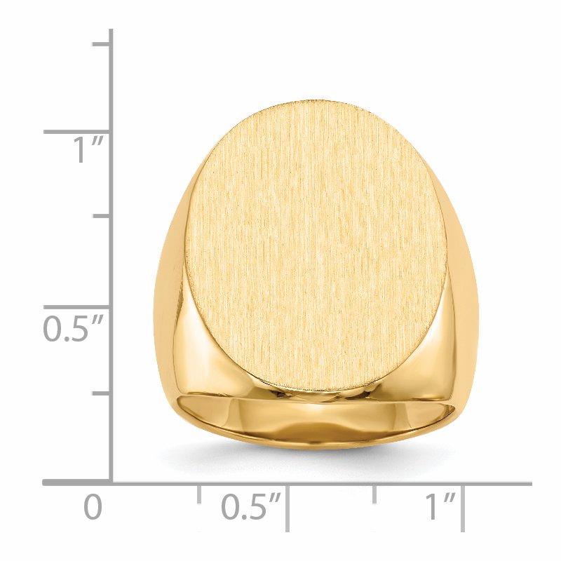 14k 19.0x26.5mm Open Back Mens Signet Ring