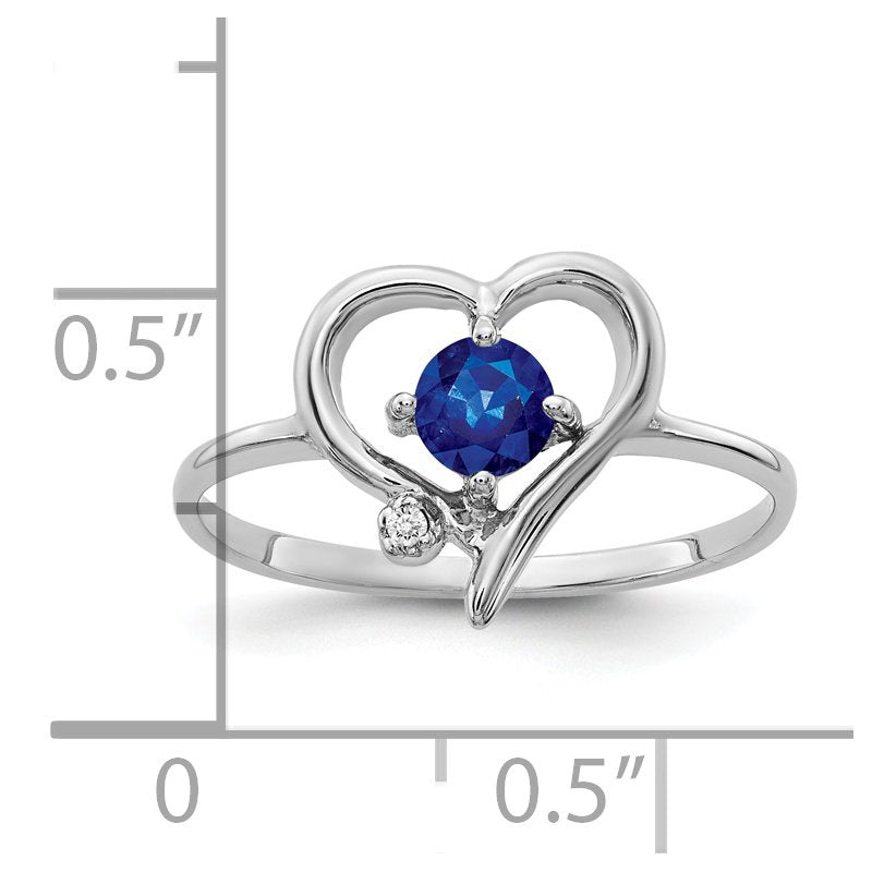 14k White Gold 4mm Sapphire AA Diamond ring