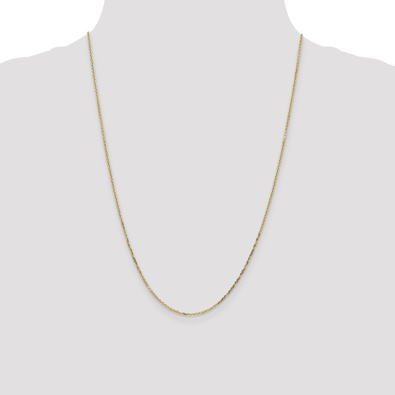 14K 26 inch 1.4mm Diamond-cut Round Open Link Cable with Lobster Clasp Chain