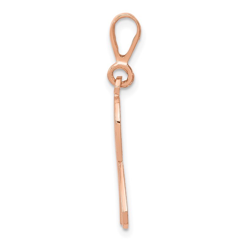 14k Rose Gold Awareness Ribbon Pendant