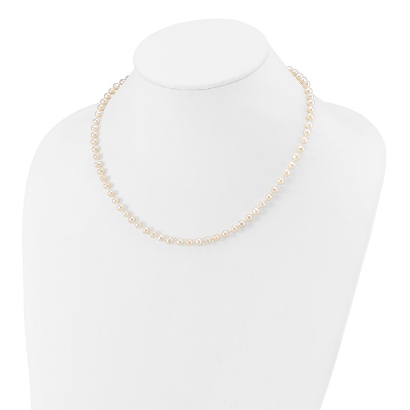 14k 4-5mm White Semi-Round Freshwater Cultured Pearl 12 inch Necklace