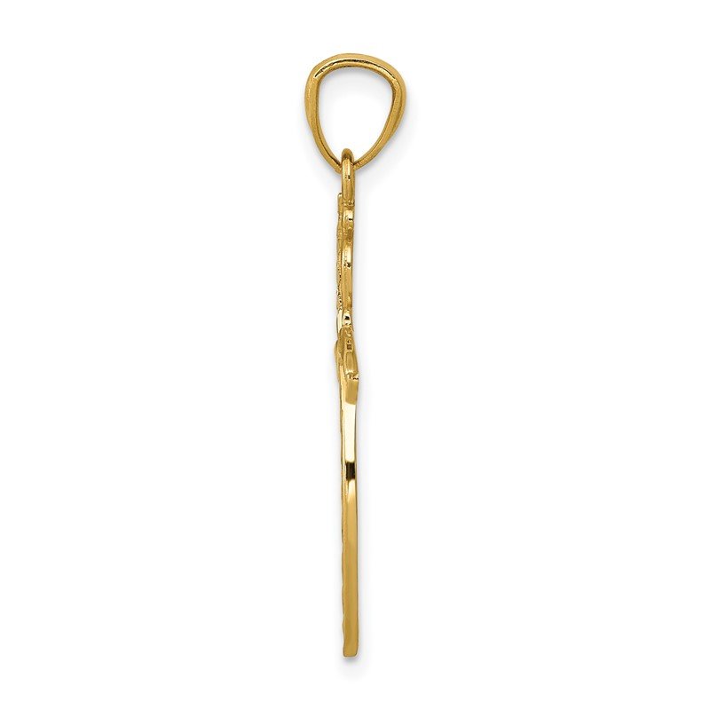 14k Scroll Design Cross Pendant