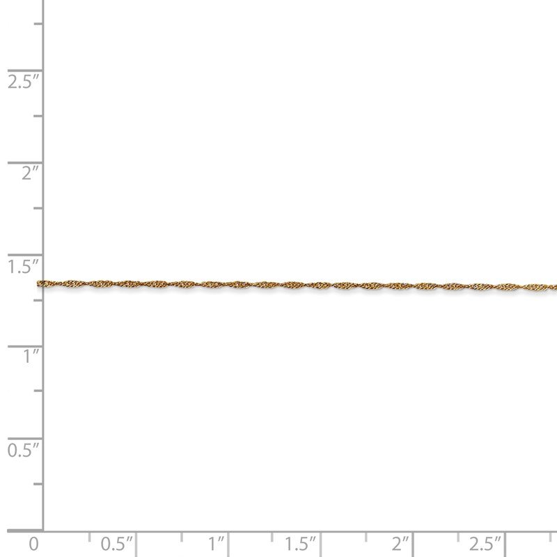 14K 14 inch 1mm Singapore with Spring Ring Clasp Chain