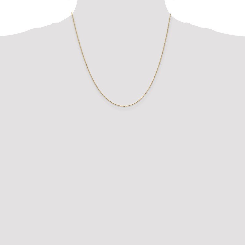 14K 14 inch 1mm Singapore with Spring Ring Clasp Chain
