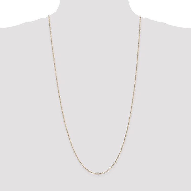 14K 14 inch 1mm Singapore with Spring Ring Clasp Chain