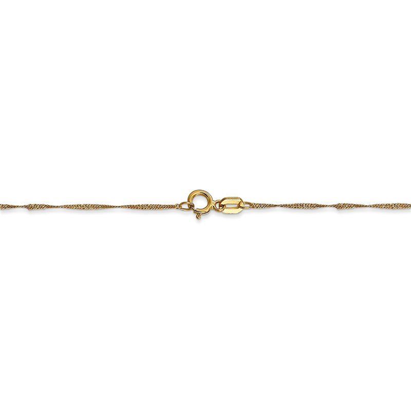14K 14 inch 1mm Singapore with Spring Ring Clasp Chain
