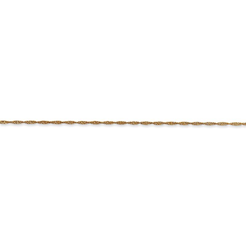 14K 14 inch 1mm Singapore with Spring Ring Clasp Chain