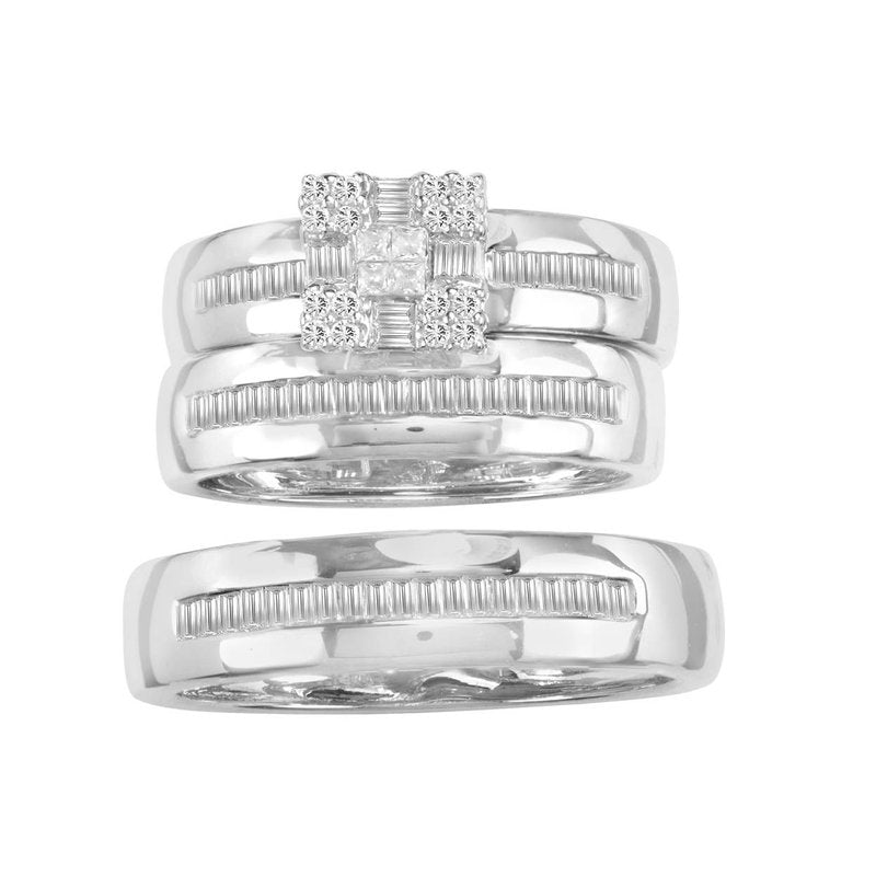 14K 0.78 Ct Pr/Ct Bagg  Trio Set