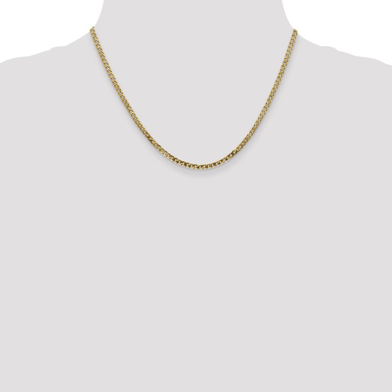 14K 26 inch 2.9mm Flat Beveled Curb with Lobster Clasp Chain