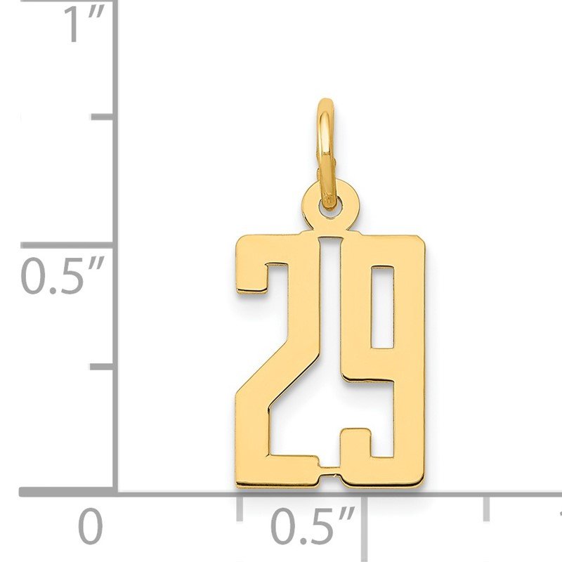 14k Small Elongated Number 29 Charm