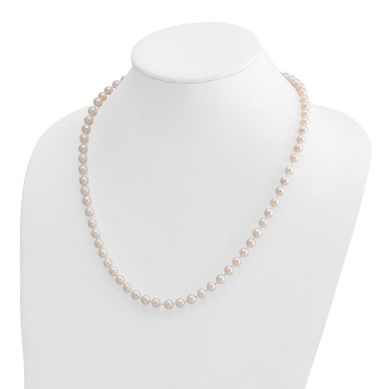14k 6-7mm White Round Akoya Saltwater Cultured Pearl 16 inch Necklace