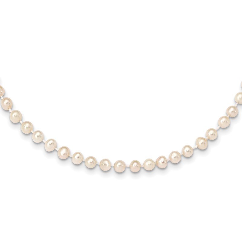 14k 4-5mm White Near-Round Freshwater Cultured Pearl 16 inch Necklace