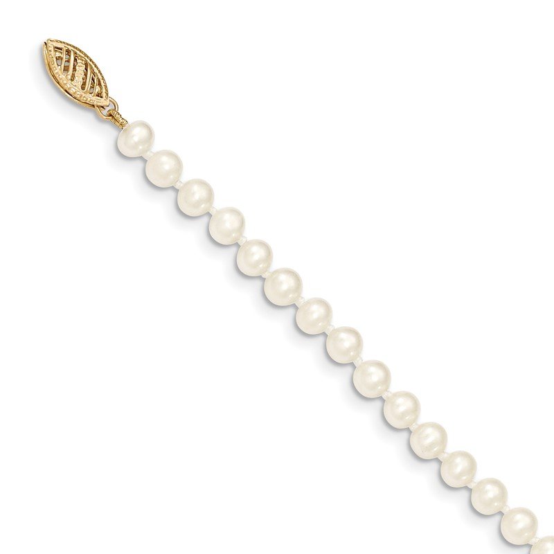 14k 4-5mm White Near-Round Freshwater Cultured Pearl 16 inch Necklace