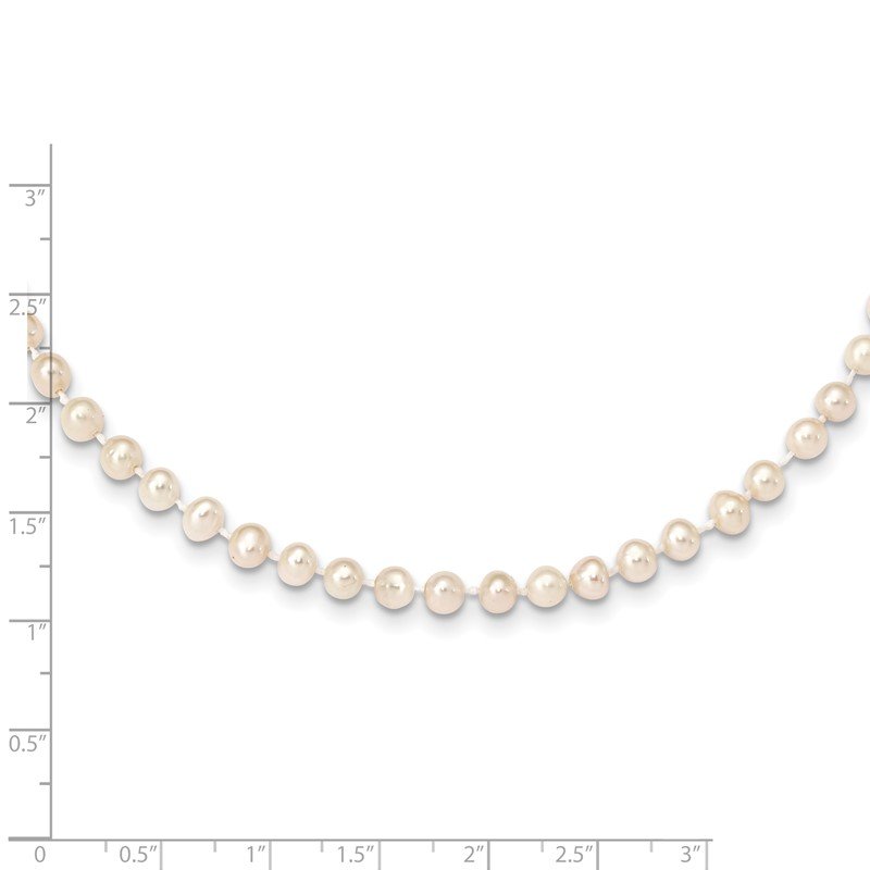 14k 4-5mm White Near-Round Freshwater Cultured Pearl 16 inch Necklace