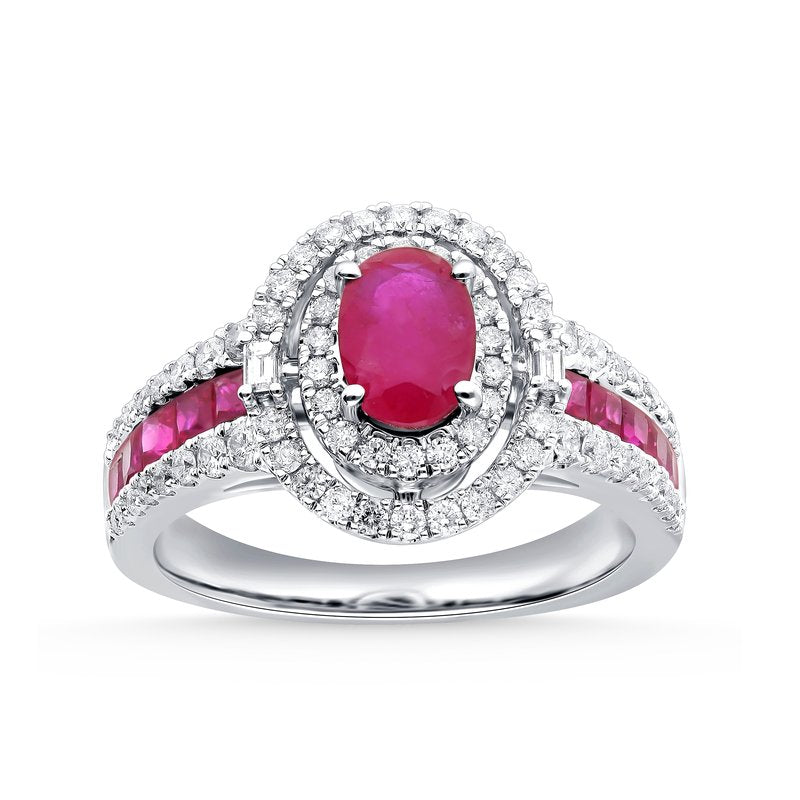 14K 0.58Ct Diamond Ruby Ring