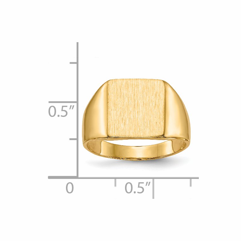 14k 11.0x11.5mm Closed Back Signet Ring