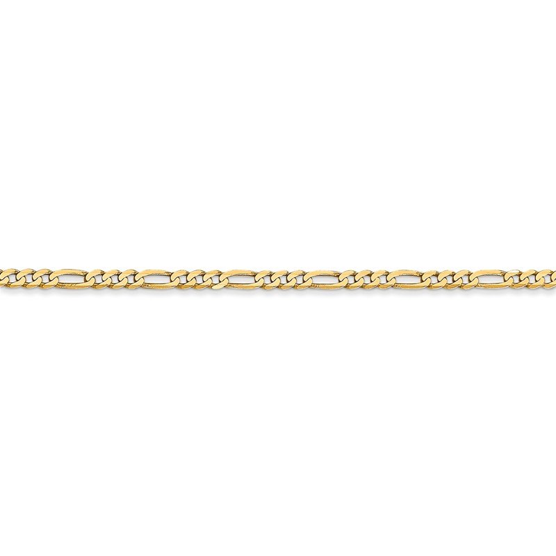 14K 26 inch 2.25mm Flat Figaro with Lobster Clasp Chain
