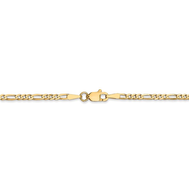 14K 26 inch 2.25mm Flat Figaro with Lobster Clasp Chain