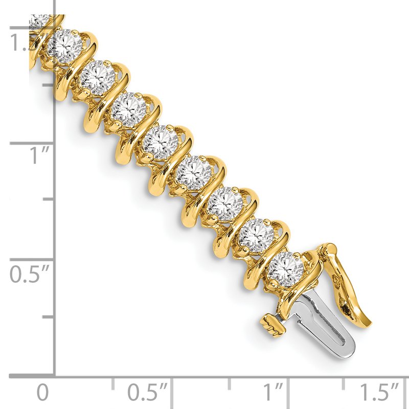 14k Complete 5 carat Round AA Diamond Fancy Spiral 7 inch Tennis Bracelet