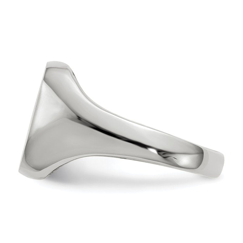 14k White Gold 10.5x11.0mm Open Back Signet Ring