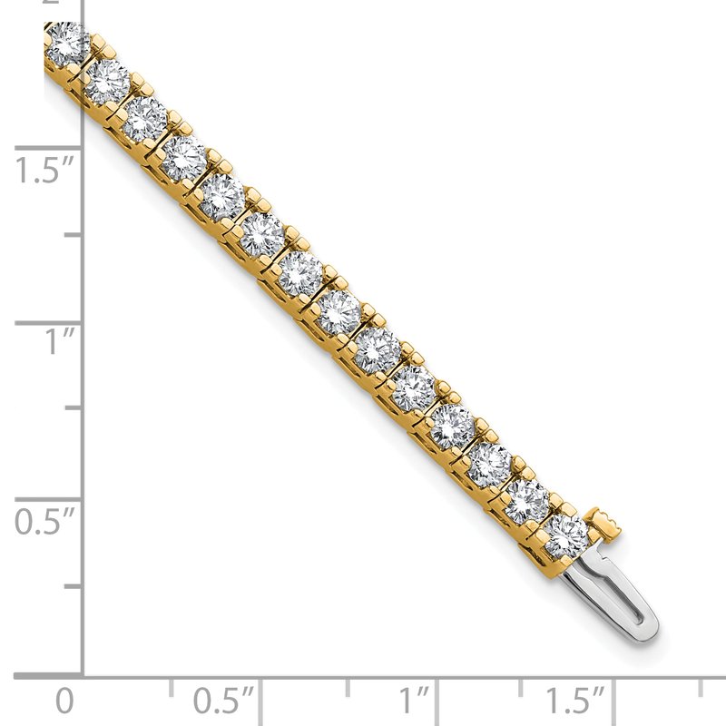14k Complete 6.44 carat Round AA Diamond 4-prong 7 inch Tennis Bracelet