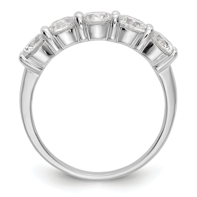 14K White Gold 1/3 carat Lab Grown Diamond VS+ F+ Complete Round Five Stone Ring