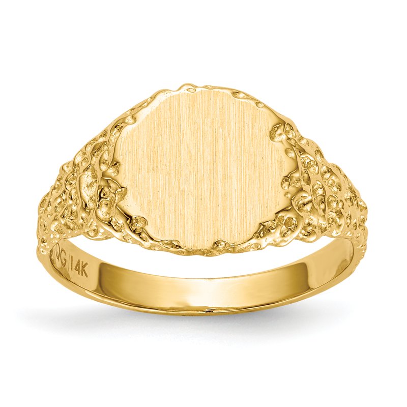14k 9.5x8.5mm Closed Back Signet Ring