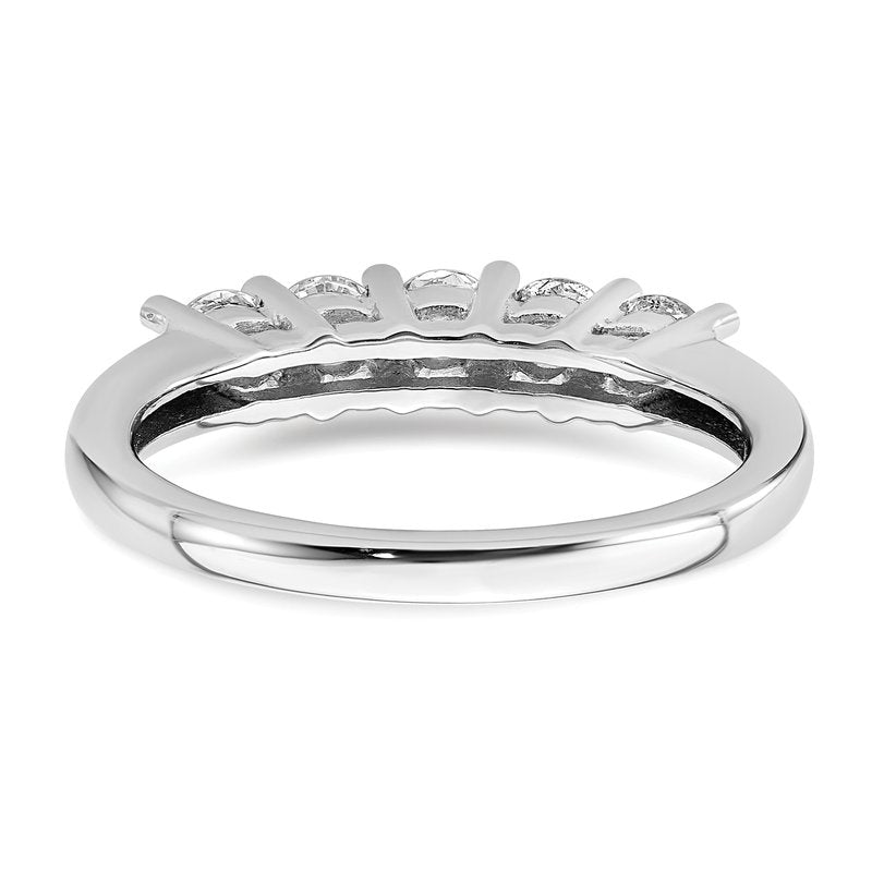 14K White Gold 1/2 carat Lab Grown Diamond VS/SI  D E F  5 Stone Ring