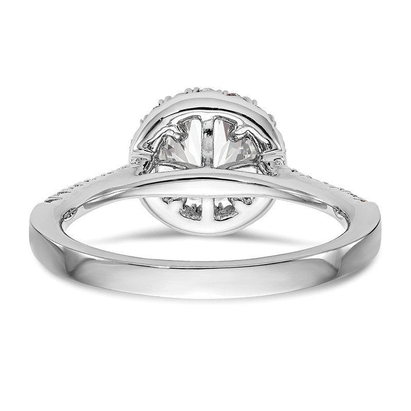 14K White Gold 1/4 carat Lab Grown Diamond VS+ F+ Semi-Mount Round Halo Engagement Ring