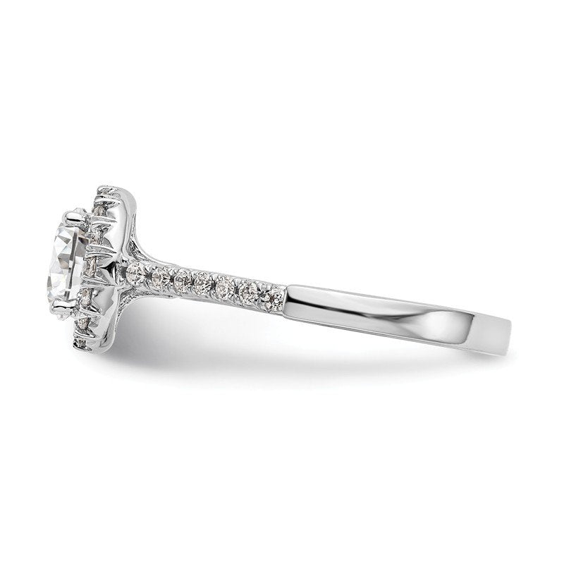 14K White Gold 1/4 carat Lab Grown Diamond VS+ F+ Semi-Mount Round Halo Engagement Ring