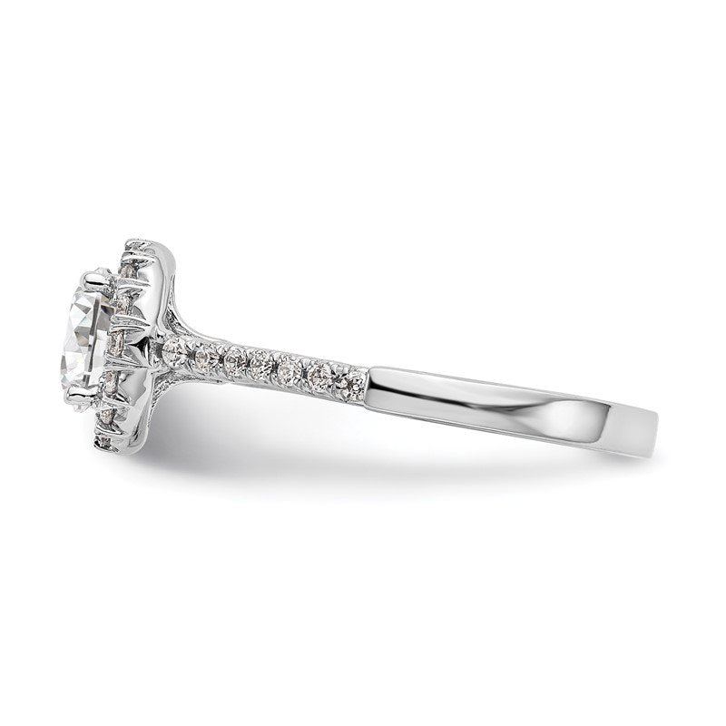14K White Gold 1/4 carat Lab Grown Diamond VS+ F+ Semi-Mount Round Halo Engagement Ring