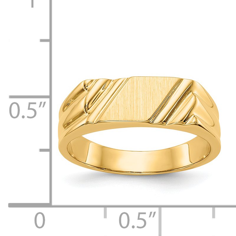 14k 12.0 x 6.0mm Open Back Signet Ring