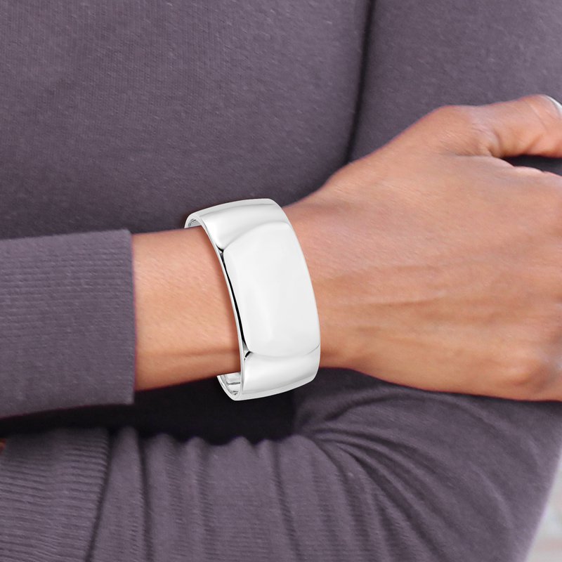Sterling Silver RH-plated Polished Slip-on Bangle