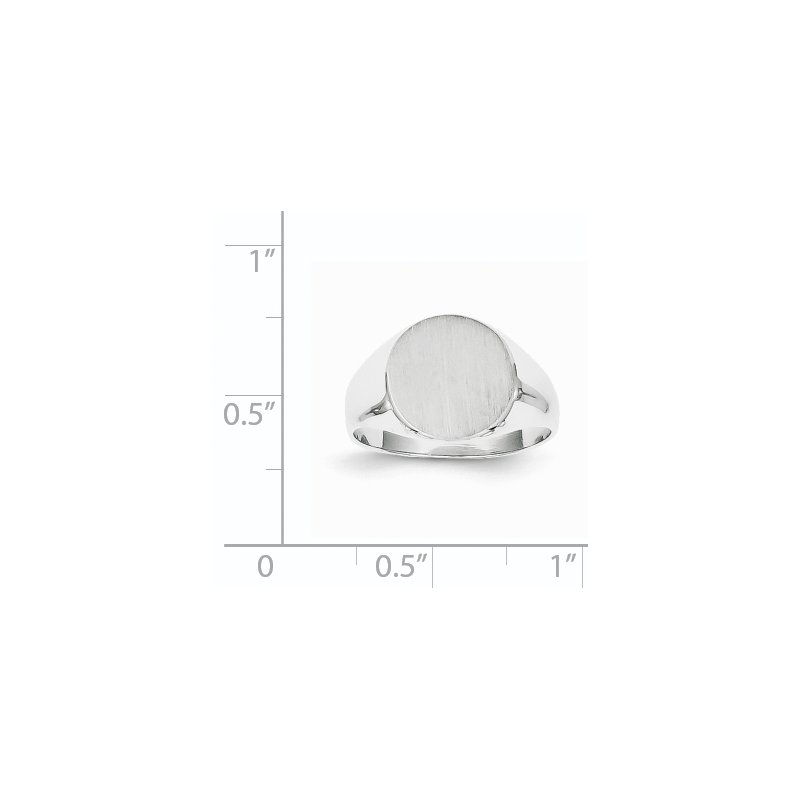 14k White Gold 10.0x11.0mm Closed Back Signet Ring