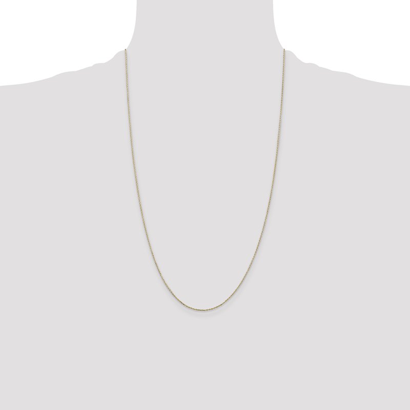 14K 14 inch .8mm Diamond-cut Cable with Lobster Clasp Chain