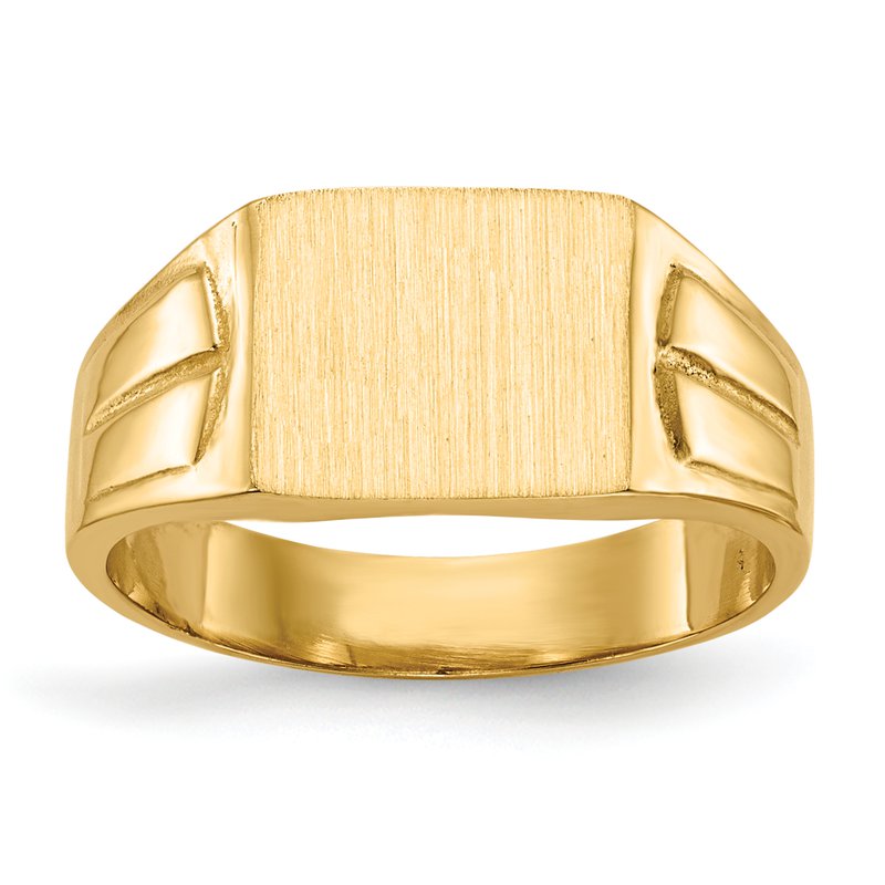 14k 9.0x7.5mm Closed Back Signet Ring