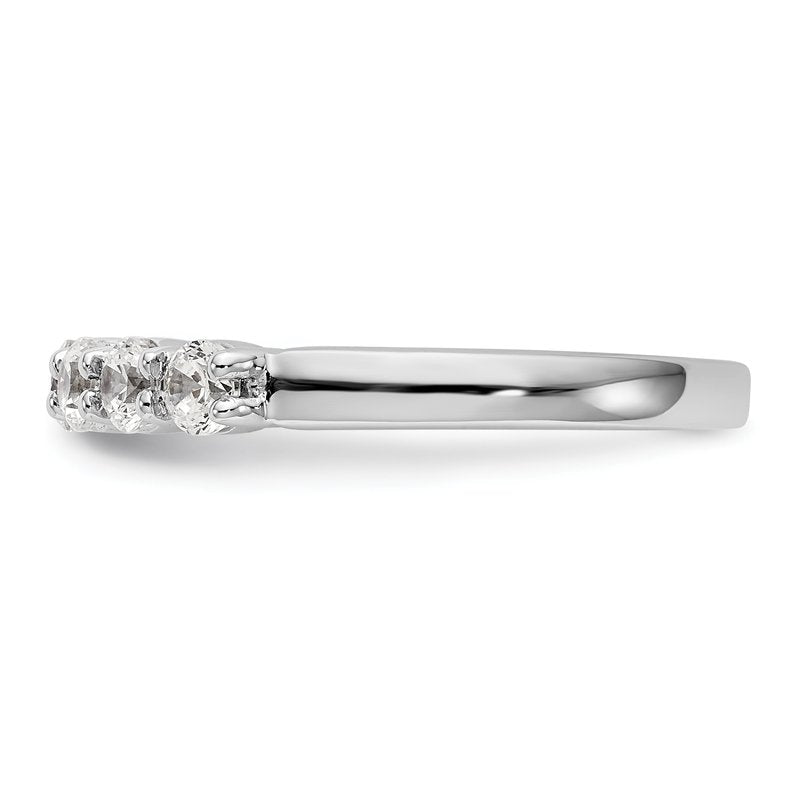 14K White Gold 1/3 carat Lab Grown Diamond VS+ F+ Complete Round Five Stone Ring