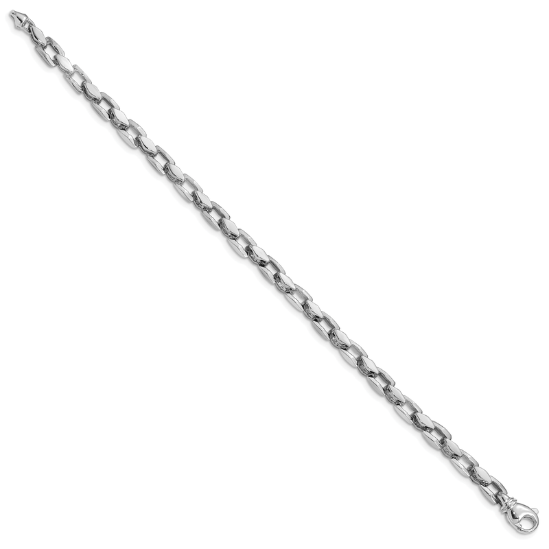 14K White Gold 18 inch 4.5mm Hand Polished Fancy Link with Fancy Lobster Clasp Chain