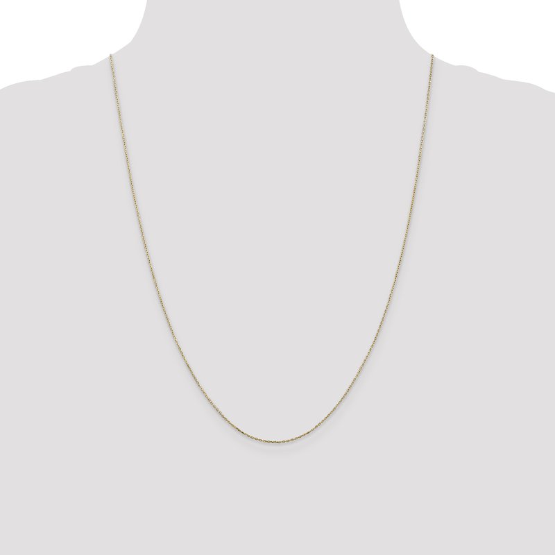 14K 14 inch .8mm Diamond-cut Cable with Lobster Clasp Chain