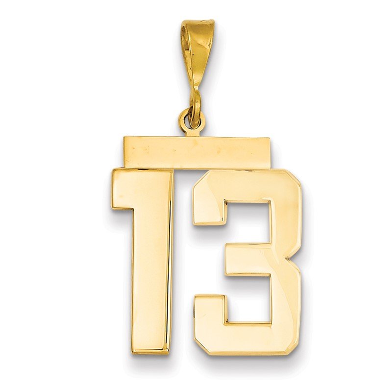 14k Large Polished Number 13 Charm