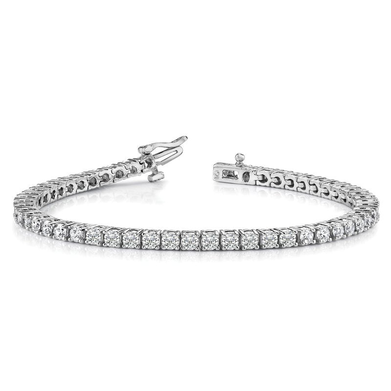 14k White Gold Complete 1.84 carat Round VS Diamond 4-prong 7 inch Tennis Bracelet