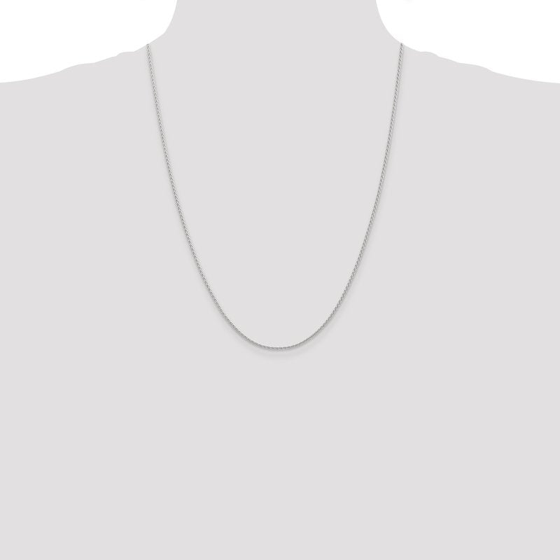 14K White Gold 10 inch 1.5mm Parisian Wheat with Lobster Clasp Anklet