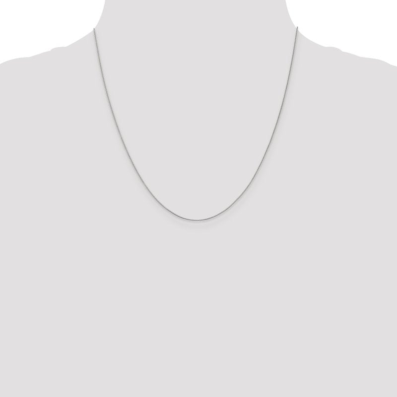 14K White Gold 14 inch .5mm Box with Spring Ring Clasp Chain